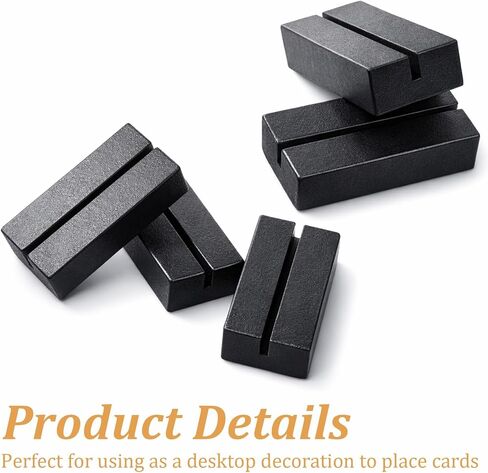 Wood Place Card Holders, 6 PCS Black Table Number Holders, Wood Stand for Wedding Party Events Exhibition Decoration Office Restaurant Business in Saudi Arabia