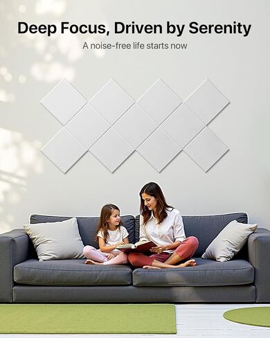 Soundsbay Mass Loaded Vinyl, Soundproof Wall Panels Self-adhesive, 12 Pack Square Mass Loaded Vinyl Soundproofing, 12''x12'' Soundproofing Panels for Walls, Home Office, Reccording Studio White in Kuwait