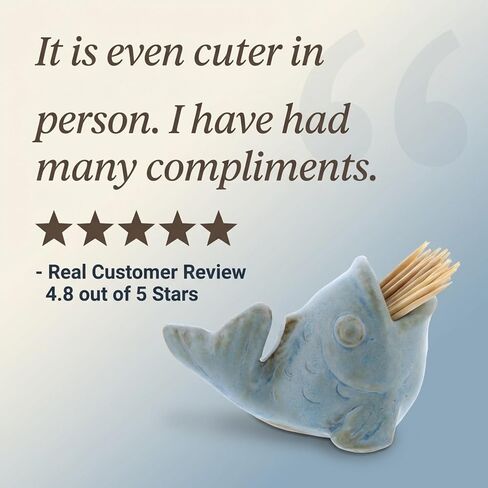 The Bridge Collection Whimsical Fish Toothpick Holder - Coastal Charm for Kitchen and Dining - Vintage Beach House Accent - Ocean Themed Kitchen Storage in Saudi Arabia