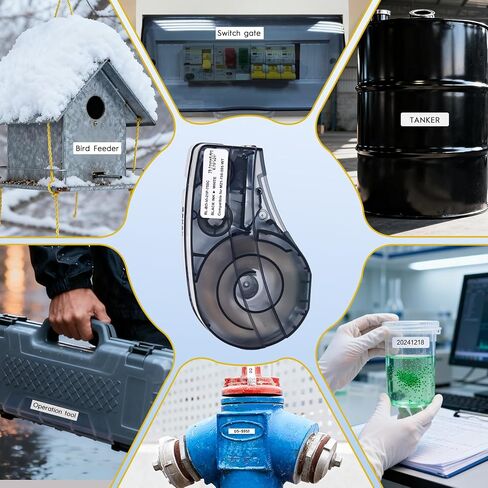 شريط ملصقات بديل متوافق مع Brady M21-750-595-WT | ملصقات الطابعة الداخلية/الخارجية المصنوعة من الفينيل مناسبة لجميع الأحوال الجوية | أسود على أبيض 0.75 بوصة × 21 بوصة | لطابعات M210 وM210-LAB وBMP21-PLUS وBMP21-LAB وM211 in Saudi Arabia