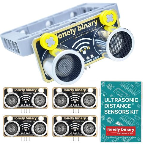 5 عبوات من مستشعر المسافة بالموجات فوق الصوتية - الإصدار الذهبي - يدعم 4 أوضاع (I2C، UART، 1-Wire، GPIO) HC-SR04 متوافق مع مشاريع Arduino وRaspberry Pi وESP32 in Kuwait
