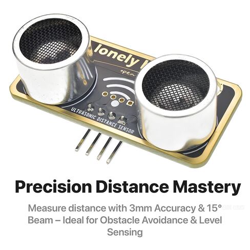 5 عبوات من مستشعر المسافة بالموجات فوق الصوتية - الإصدار الذهبي - يدعم 4 أوضاع (I2C، UART، 1-Wire، GPIO) HC-SR04 متوافق مع مشاريع Arduino وRaspberry Pi وESP32 in Kuwait