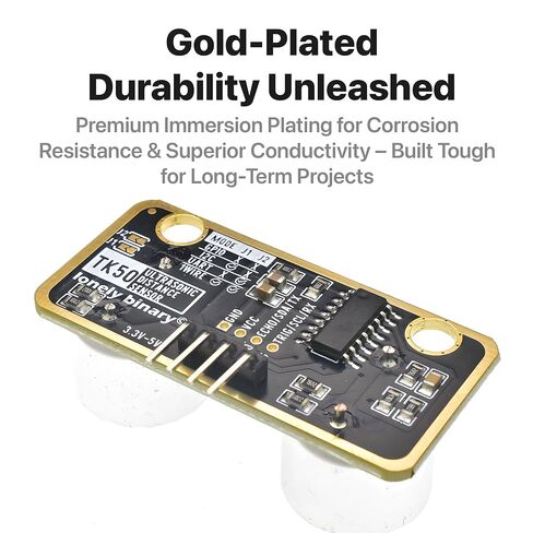 5 عبوات من مستشعر المسافة بالموجات فوق الصوتية - الإصدار الذهبي - يدعم 4 أوضاع (I2C، UART، 1-Wire، GPIO) HC-SR04 متوافق مع مشاريع Arduino وRaspberry Pi وESP32 in Kuwait