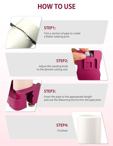 9In1 PVC Pipe Deburring Tool with Adjustable Chamfer Depth, PVC Pipe Chamfer Tool for 0.5"-4" Plastic Pipes (PVC/CPVC/ABS/PP/PE), PVC Pipe Reamer for Leak-Free Connections in Kuwait