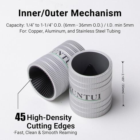 مخرطة أنابيب احترافية، مخرطة أنابيب داخلية وخارجية 1/4 بوصة إلى 1-1/4 بوصة، 45 شفرة فولاذية شديدة التحمل من سبائك 40Cr، أداة إزالة حواف الجسم من الألومنيوم للفولاذ المقاوم للصدأ والنحاس والبولي فينيل كلوريد in Kuwait