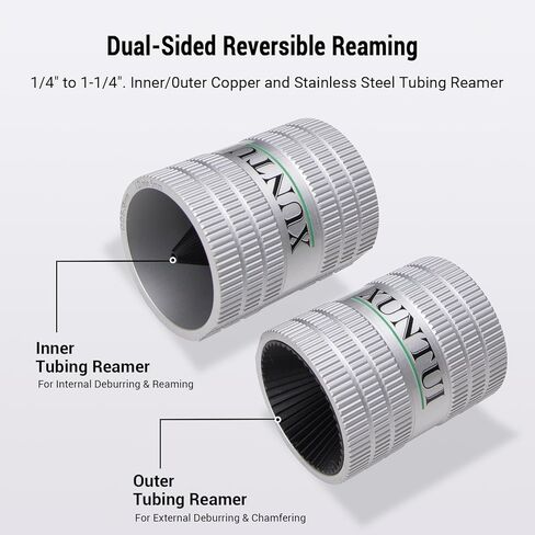 مخرطة أنابيب احترافية، مخرطة أنابيب داخلية وخارجية 1/4 بوصة إلى 1-1/4 بوصة، 45 شفرة فولاذية شديدة التحمل من سبائك 40Cr، أداة إزالة حواف الجسم من الألومنيوم للفولاذ المقاوم للصدأ والنحاس والبولي فينيل كلوريد in Kuwait