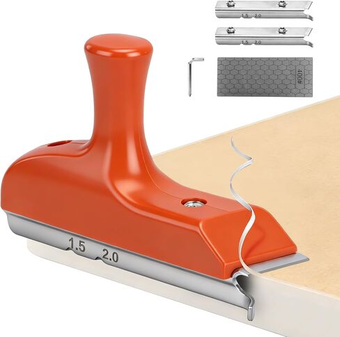 ماكينة تشذيب حواف 3 في 1 مع شفرتين بديلتين وحجر شحذ، قاطع حواف يدوي لـ 0.3-2 مم من مادة ABS وPVC، أداة شطب R1.5/R2 للحواف المستقيمة والخارجية المنحنية in Kuwait