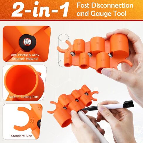 3PCS Pipe Deburring Tool Kit with 1/4'' to 1'' Depth Gauge and 2Pcs 1/8'' to 1-5/8'' Inner/Outer Reamer Tubing Chamfer Tool for Copper PVC PEX PPR CPVC PERT Brass Aluminum in Saudi Arabia