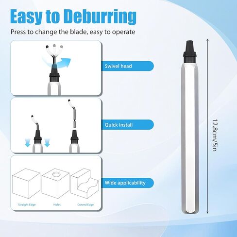 13pcs Deburring Tool with 10 High Speed Steel Blades, Deburring Tool 3D Printing with Micro Cutter Tweezers Deburrin Tool Set for Resin Plastic Metal in Kuwait