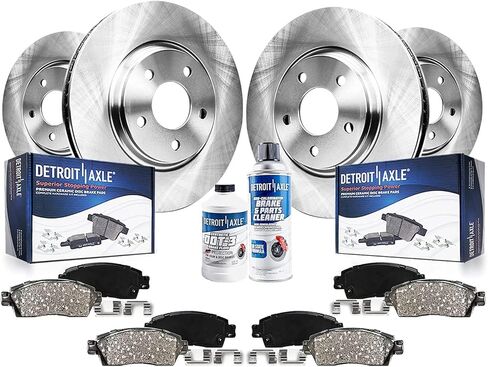 Detroit Axle - Brake Kit for 05-08 Chevy GMC Silverado Sierra 1500 Front Disc Brake Rotors Ceramic Brakes Pads Replacement 2005 2006 2007 2008 Rear Brake Drums Brake Shoes in Saudi Arabia