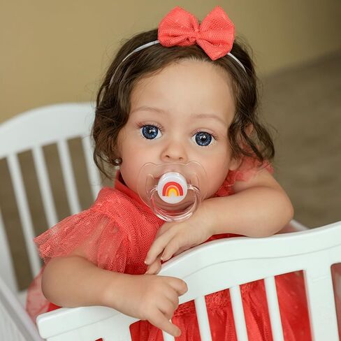 SCOM Realistic Reborn Baby Doll Girl, 20 Inch Lifelike Sleeping Newborn Handmade Cloth Body, Soft Weighted Real Baby Doll, Advanced Painted Gift Set for Kids Age 3+ in Kuwait