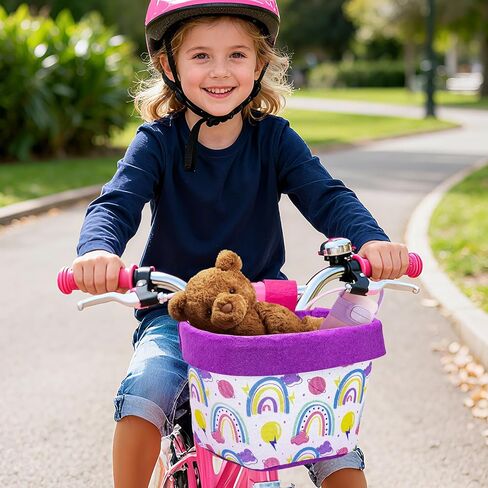 2PCS Kids Bike Basket Front, Cute Scooter Bag, Front Frame Handlebar Bag with Adjustable Straps Fit Most Toddlers Bike, Balance Bikes and Scooter in Saudi Arabia