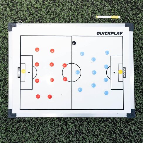 QUICKPLAY Soccer Coach Magnetic Tactics Board | Single Sided Magnetic Strategy Board | Available 2 Sizes - Small & Large | Comes with Magnets, Drywipe Marker and Eraser in Saudi Arabia