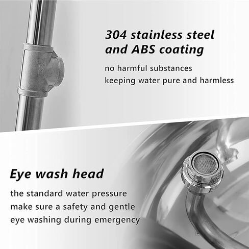 Emergency Eyewash Station 2 in 1 Combination Coated Sprayed Shower 304 Stanless Steel, Combination Emergency Rescue Supply with Abs Basin in Kuwait