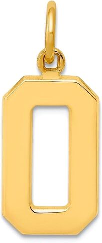 JewelryWeb 9mm 10K الذهب الأصفر المصقول متوسطة التلميع الرياضية رقم قلادة سحر قلادة للنساء in Kuwait