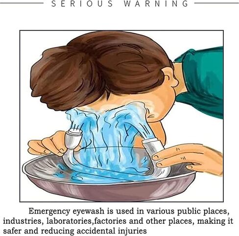 Wall Mounted Emergency Eyewash Station Eyewasher with Protective Cover, Easy to Install Double Mouth Eye Washer Used in Factories, Laboratories, Etc in Kuwait