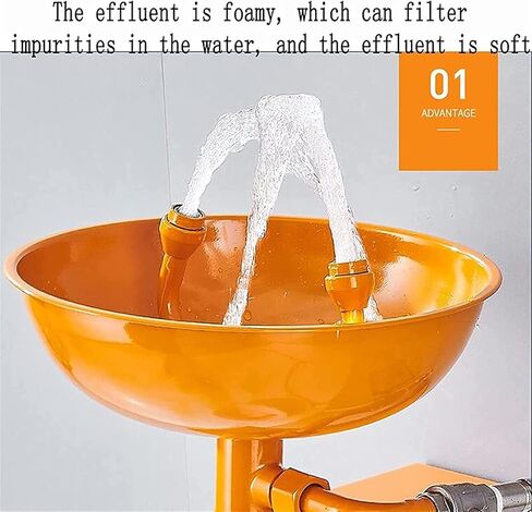 Wall Mounted Emergency Eyewash Station Eyewasher with Protective Cover, Easy to Install Double Mouth Eye Washer Used in Factories, Laboratories, Etc in Kuwait