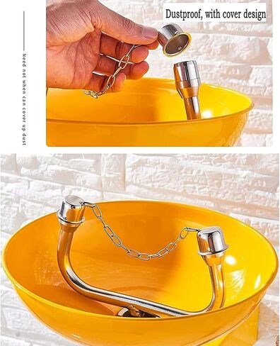 Wall Mounted Emergency Eyewash Station Eyewasher with Protective Cover, Easy to Install Double Mouth Eye Washer Used in Factories, Laboratories, Etc in Kuwait