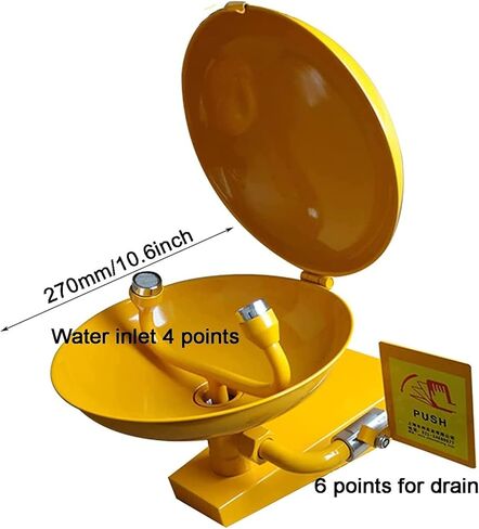 Wall Mounted Emergency Eyewash Station Eyewasher with Protective Cover, Easy to Install Double Mouth Eye Washer Used in Factories, Laboratories, Etc in Kuwait