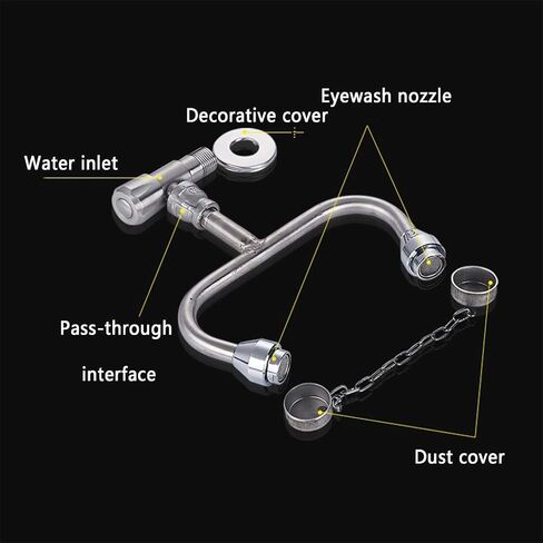 Simple Eye Wash Station, Wall-Mounted Emergency Eyewash, with Dust Cover, for Factory, Laboratory in Kuwait
