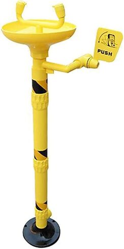 Vertical Eyewash, Emergency Shower Eyewash, Double Nozzle Carbon Steel Abs Coating, for Factory, Laboratory in Kuwait