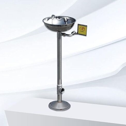 Emergency Spray Eyewash Double Nozzle Vertical Eye Wash Station, Safe Cleaning Equipment for Power Station Chemical in Kuwait