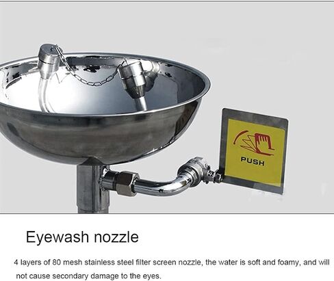 Emergency Spray Eyewash Double Nozzle Vertical Eye Wash Station, Safe Cleaning Equipment for Power Station Chemical in Kuwait