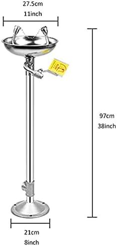 Eye Wash Station Eyewash Station Stainless Steel Eyewash, Vertical Type Emergency Eyewash Gentle Flow Water Double Nozzle for Factory Power Station Chemical E in Kuwait