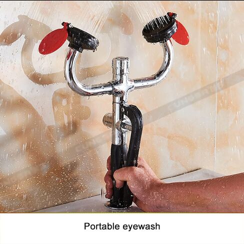 Emergency Eyewash Station Emergency Eye Washer Dual Head Emergency Eyewash Station Handheld Eyewash Drench Hose Unit Spray Water Type Wall-Mounted Head Face F in Kuwait