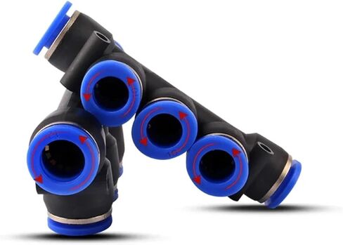 Pneumatic Air Fittings Quick Release Connectors PK 6mm 8mm 10mm 12mm Plastic 5 Ways Hose Fitting Parts 1Pcs(8mm) in Saudi Arabia