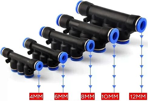 Pneumatic Air Fittings Quick Release Connectors PK 6mm 8mm 10mm 12mm Plastic 5 Ways Hose Fitting Parts 1Pcs(8mm) in Saudi Arabia