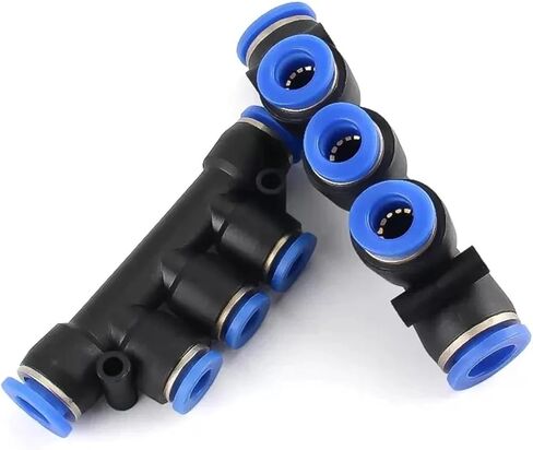 Pneumatic Air Fittings Quick Release Connectors PK 6mm 8mm 10mm 12mm Plastic 5 Ways Hose Fitting Parts 1Pcs(8mm) in Saudi Arabia