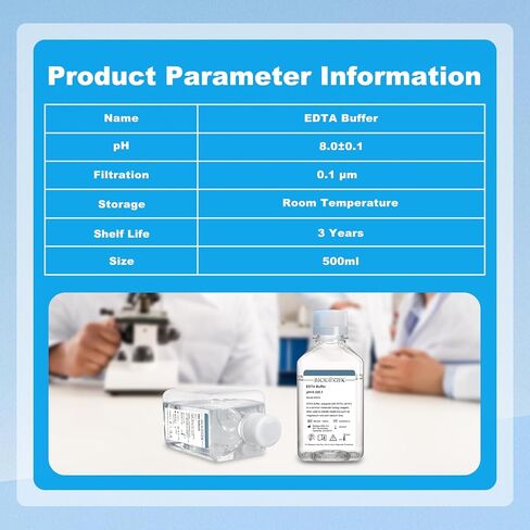EDTA Buffer, 500ml Hydrophilic Metal Chelator for Laboratory, 8.0pH Molecular Biology Reagent, Used to Chelate Metal Ions in Saudi Arabia