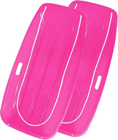 Snow Sled for Adults, Plastic Sled with 2 Pull Ropes and Handles for Winter Fun | Durable Winter Outdoor Toys for Snowy Hills in Kuwait