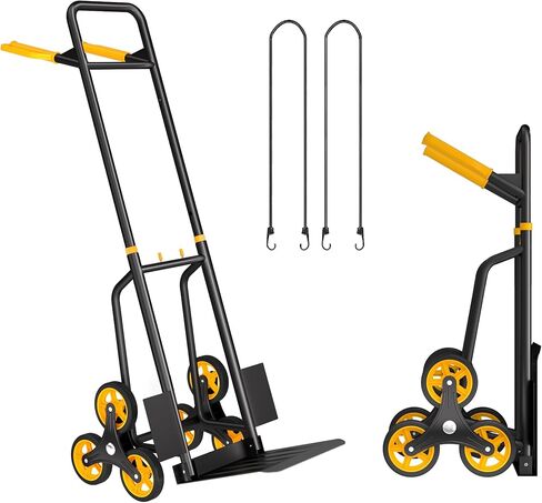 عربة تسلق السلالم، سعة 440 رطلًا، شاحنة يدوية مع عجلات لتسلق السلالم ومقبض قابل للسحب بلمسة واحدة، أنبوب فولاذي سميك ومطور قابل للطي لتسلق السلالم in Kuwait