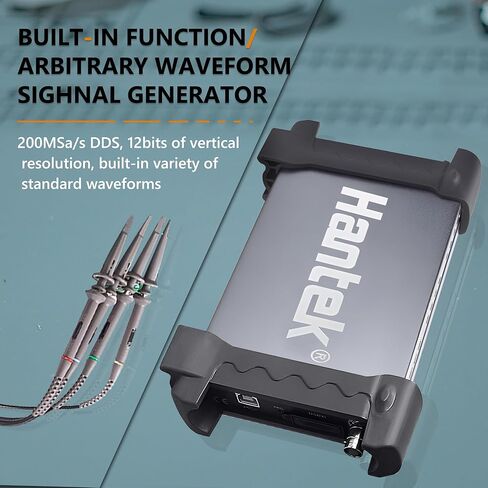 راسم الذبذبات Hantek، راسم الذبذبات 4CH، راسم الذبذبات الرقمي USB PC 250 ميجاهرتز، 200MSa/s DDS مولد الموجي التعسفي، مع واجهة USB 2.0 Hantek 6254BD in Kuwait