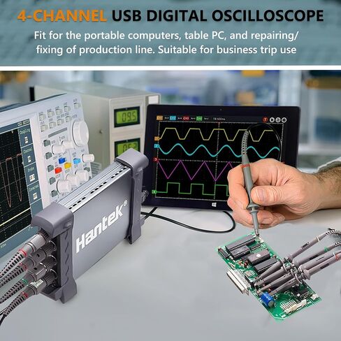 راسم الذبذبات Hantek، راسم الذبذبات 4CH، راسم الذبذبات الرقمي USB PC 250 ميجاهرتز، 200MSa/s DDS مولد الموجي التعسفي، مع واجهة USB 2.0 Hantek 6254BD in Kuwait