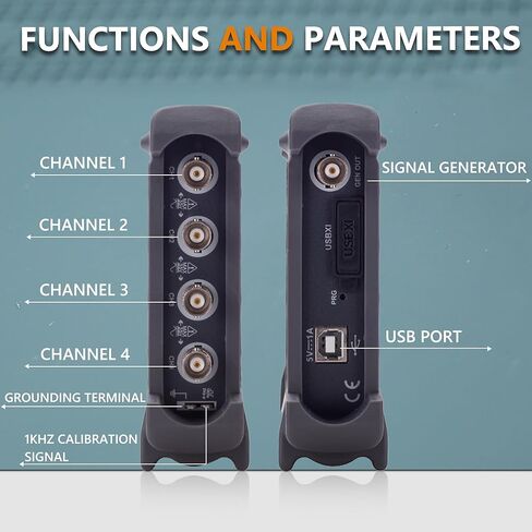 راسم الذبذبات Hantek، راسم الذبذبات 4CH، راسم الذبذبات الرقمي USB PC 250 ميجاهرتز، 200MSa/s DDS مولد الموجي التعسفي، مع واجهة USB 2.0 Hantek 6254BD in Kuwait