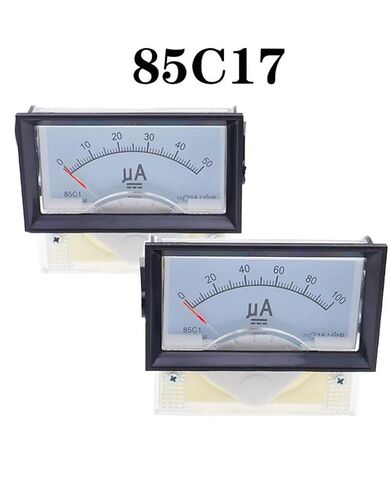 Pointer Type Panel Mount Analog Ammeter Gauge DC Meter 50uA 100uA 200uA 300uA 500uA Measuring Range 85C17 1Pcs(50UA) in Saudi Arabia
