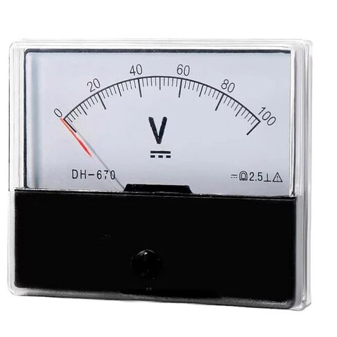 DH-670 DC Voltmeter Pointer Analog 5V 10V 15V 20V 30V 50V 100V 150V 300V 500V 70 * 60mm 1Pcs(50V) in Saudi Arabia