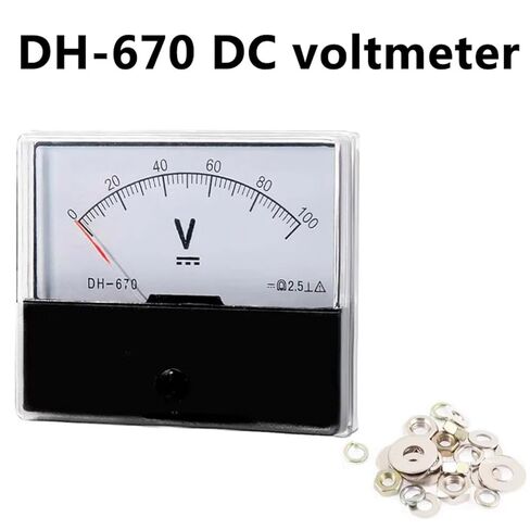 DH-670 DC Voltmeter Pointer Analog 5V 10V 15V 20V 30V 50V 100V 150V 300V 500V 70 * 60mm 1Pcs(50V) in Saudi Arabia