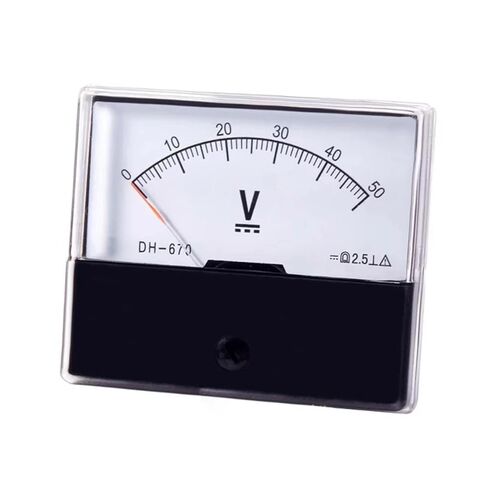 DH-670 DC Voltmeter Pointer Analog 5V 10V 15V 20V 30V 50V 100V 150V 300V 500V 70 * 60mm 1Pcs(50V) in Saudi Arabia