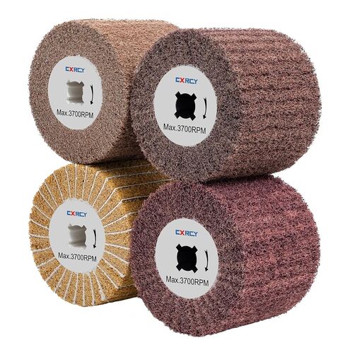 6 Pcs Non-Woven Wire Drawing Flap Wheel for Polishing Burnishing Wheels, 120x100mm 240/240SP/320/320SP/400/600 Grit for Stainless Steel, Copper and Surface Conditioning Wheel in Saudi Arabia