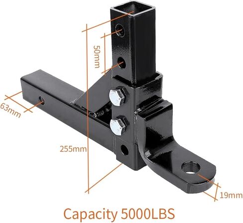 10 Inch Adjustable 4 Level Trailer Drop Hitch Ball Mount Tow for 2 Inch Receiver with 50mm Ball RV Parts Camper Caravan Access(Set with 50mm Ball) in Saudi Arabia