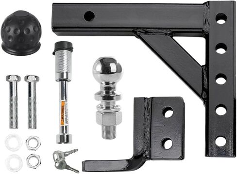 10 Inch Adjustable 4 Level Trailer Drop Hitch Ball Mount Tow for 2 Inch Receiver with 50mm Ball RV Parts Camper Caravan Access(Set with 50mm Ball) in Saudi Arabia
