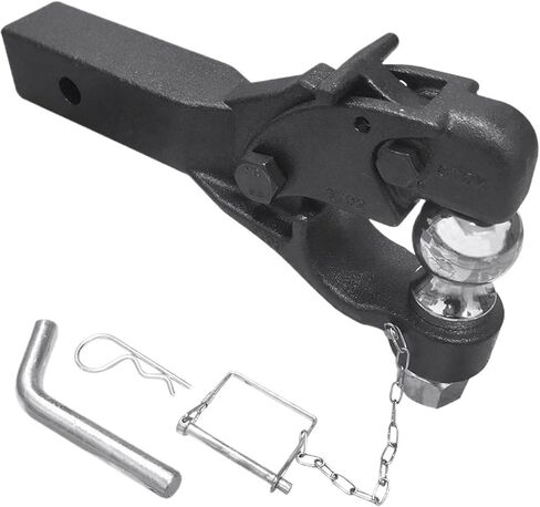 Heavy Duty Cap 8 TON 2 Inch Ball Shart Shank 1 Hole Combo Pintle Hook Receiver Arm Hitch Towing 4WD Truck Trailer Parts in Saudi Arabia