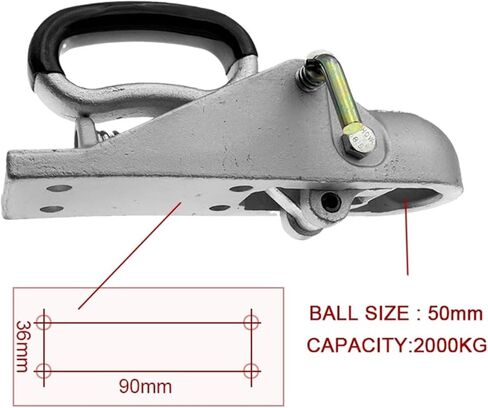 Anti-Rattle 2000KG Lever Type Towball Coupler Trailer Hitch Coupling No-Braked RV Caravan Components Camper Accessories Parts in Saudi Arabia