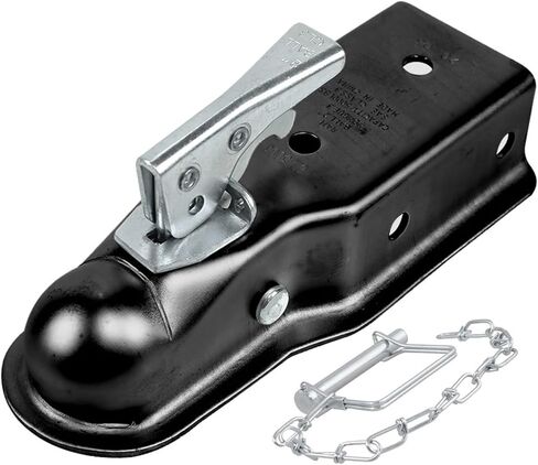 Black Straight Tongue Trailer Coupler for 2" Hitch Ball with 3" Channel Width Coupling RV Parts Camper Caravan Accessories in Saudi Arabia