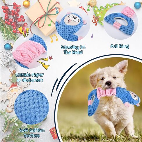 Dog Squeaky Toys, Sheep Plush Stuffing Dog Toys with Crinkle Paper for Puppy Teething, Tug of War Pet Chew Toys to Keep Them Busy, Small, Medium and Large(Blue) in Kuwait