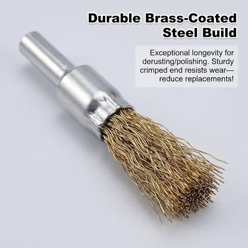 فرشاة سلكية مجعدة من الفولاذ المطلي بالنحاس، أداة متعددة الاستخدامات لإزالة الصدأ والطحن وتلميع الأسطح ضرورية لمحترفي ورشة العمل in Kuwait